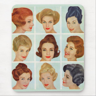 1960s hairstyles grid mouse pad