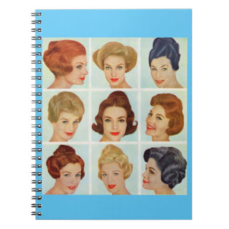 1960s hairstyles grid notebook