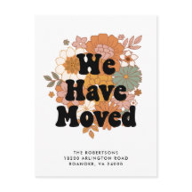 1960s Hippie Flower Power Retro New Address