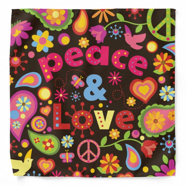 1960s Hippie Psychedelic Hippy Bandana (Front)