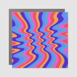 1960s Hippie Trippy Retro Wallpaper Car Magnet
