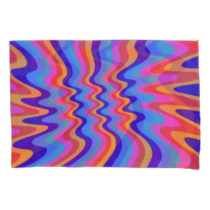 1960s Hippie Trippy Retro Wallpaper Pillow Case