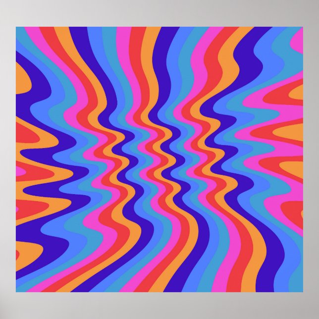 1960s Hippie Trippy Retro Wallpaper Poster (Front)