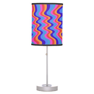 1960s Hippie Trippy Retro Wallpaper Table Lamp