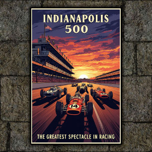 1960s Indianapolis 500 Vintage Wall Poster