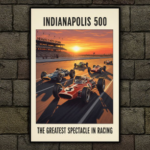 1960s Indianapolis 500 Vintage Wall Poster