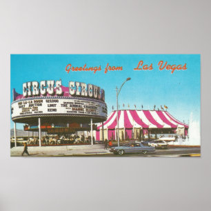 1960s Las Vegas Circus Circus Poster
