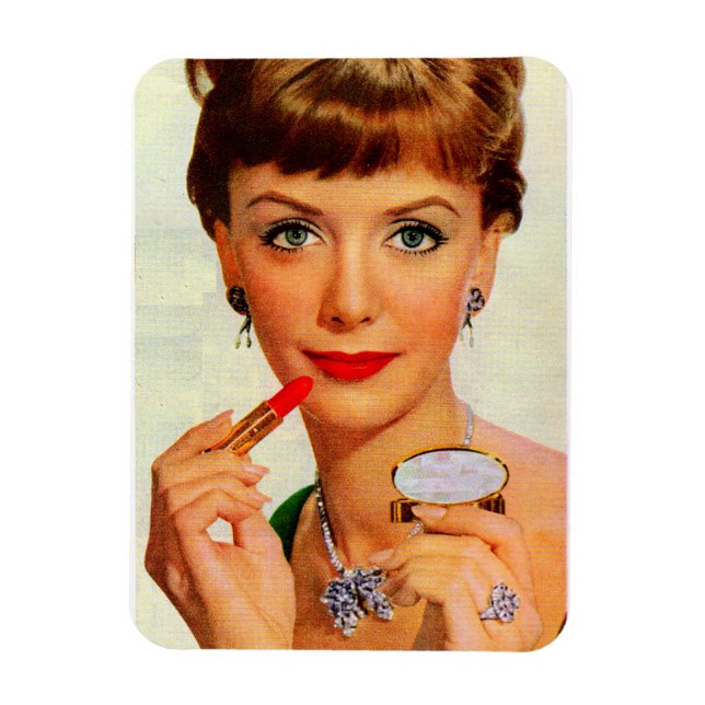 1960s lipstick lady magnet (Vertical)