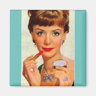 1960s lipstick lady magnet