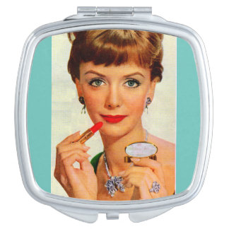 1960s lipstick lady mirror for makeup