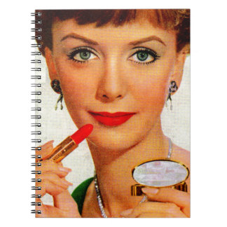 1960s lipstick lady notebook