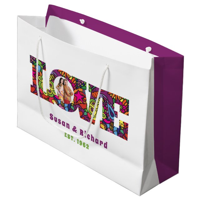 1960's Love Photo Gift Bag (Front Angled)