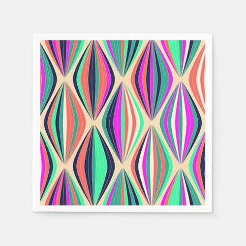 1960s Mid Century Modern Colorful pattern  Napkins