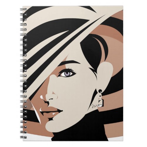 1960s Mod Woman in a Hat  Notebook