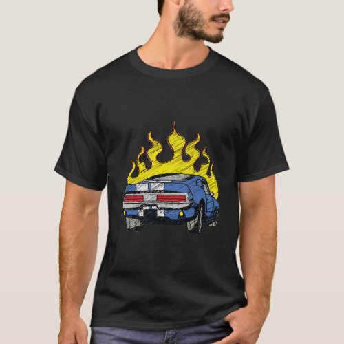 1960S Muscle Car With Flames T_Shirt