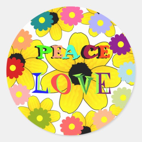 1960s Peace and Love sticker