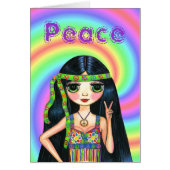 1960s Peace Sign Hippie Girl with Headband (Front)