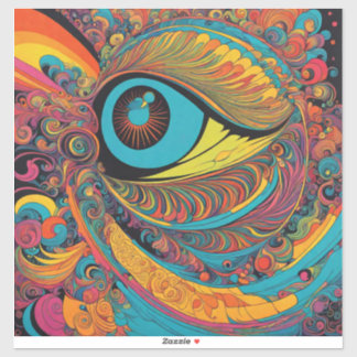 1960s Psychedelic Horror Vacui Art Pattern Sticker