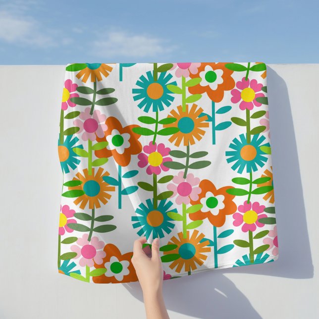 1960's Retro Flower Power Beach Towel (Creator Uploaded)