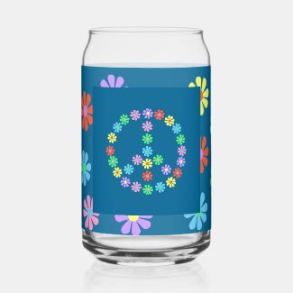 1960s Retro Flower Power w/ Peace Symbol