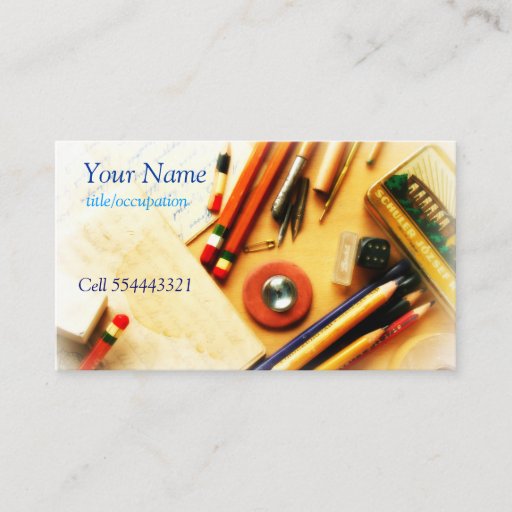 Customizable 1960's retro stationery business card template