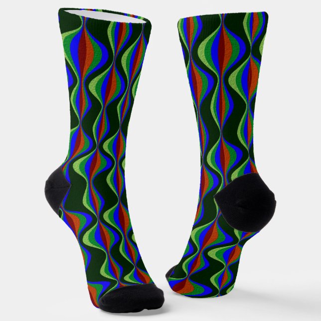 1960's Retro Style Patten Socks (Angled)