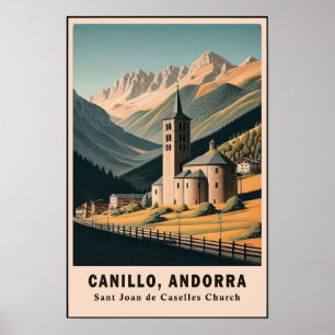 1960s Sant Joan de Caselles Church Travel Poster