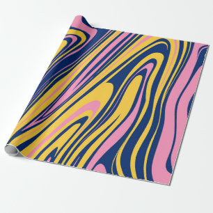 1960s Style Color Waves Backgrounds. Wavy Psychede Wrapping Paper