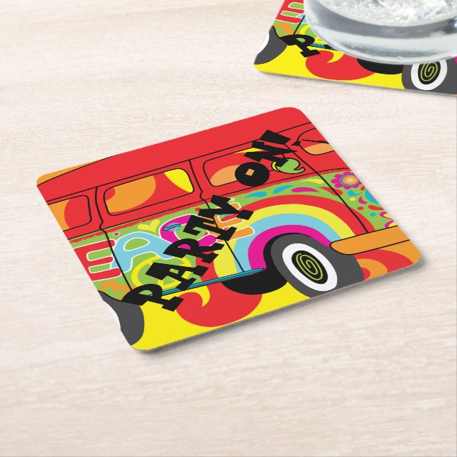 1960's Style Square Paper Coaster (Angled)