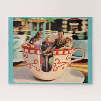1960s teacup ride at the amusement park jigsaw puzzle