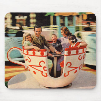 1960s teacup ride at the amusement park mouse pad