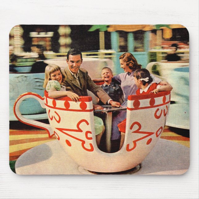 1960s teacup ride at the amusement park mouse pad (Front)