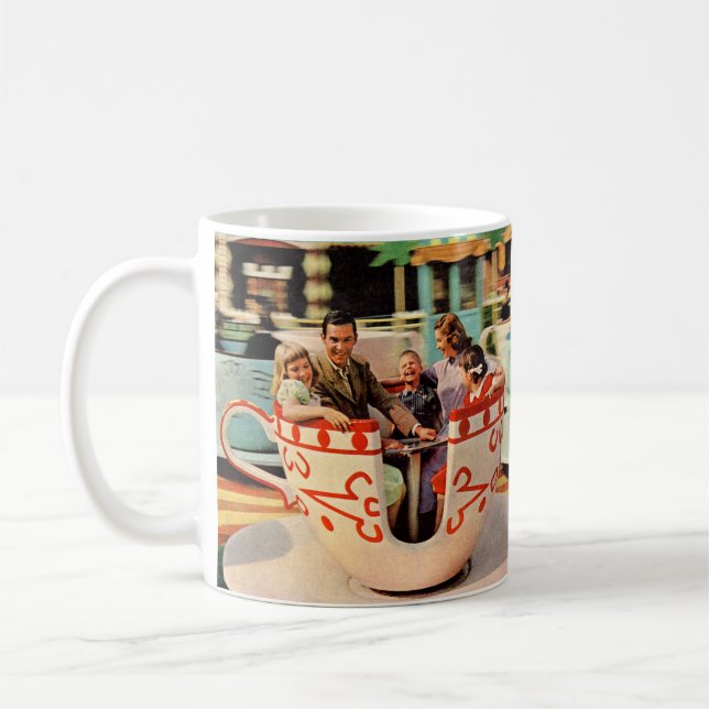 1960s teacups ride at the amusement park coffee mug (Left)