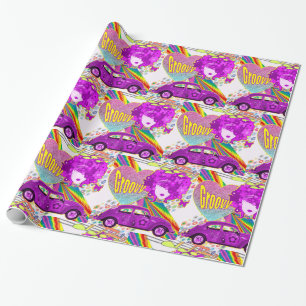 1960's Theme Groovy Girl Party Birthday Wrapping Paper