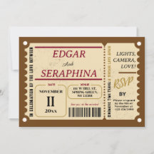 1960s Ticket Traditional Brown Vintage Wedding