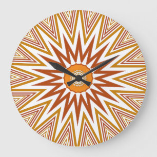 1960's Vibe Colorful Art Deco Blast Clock