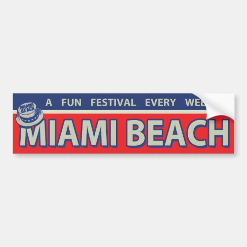 1960s Vintage Miami Beach Bumper Sticker