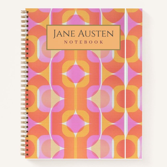 1960's vintage wallpaper Personalized  Notebook (Front)