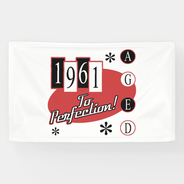 1961 60th Birthday Mid Century Modern Banner (Horizontal)