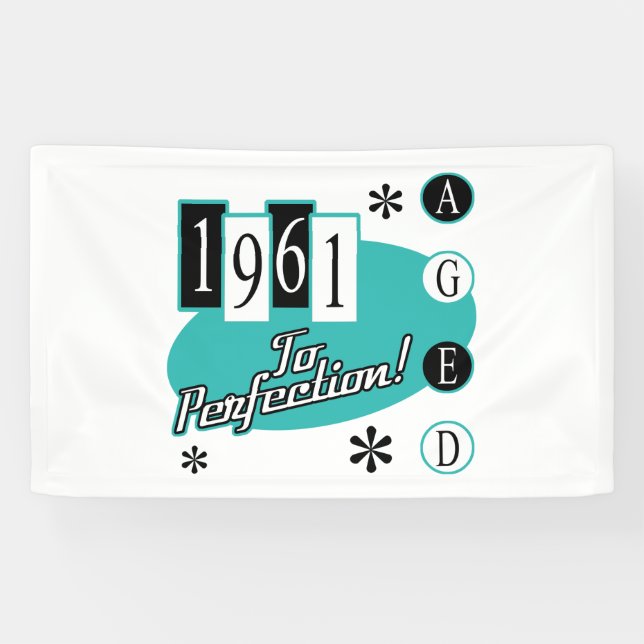 1961 60th Birthday Mid Century Modern Banner (Horizontal)
