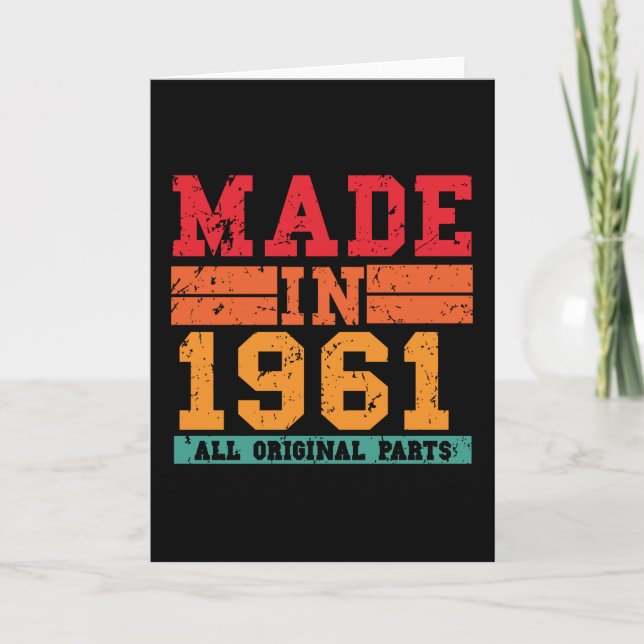 1961 Birthday Vintage Saying Card (Front)