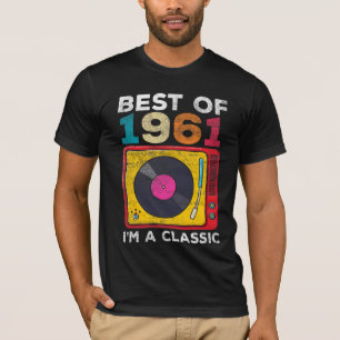 1961 Born Vintage 60th Birthday Vinyls Classic Mus T-Shirt