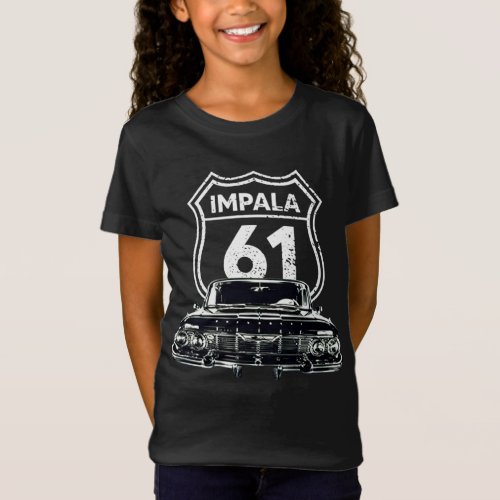 1961 Chevy Impala Front Grill View Silhouette T_Shirt