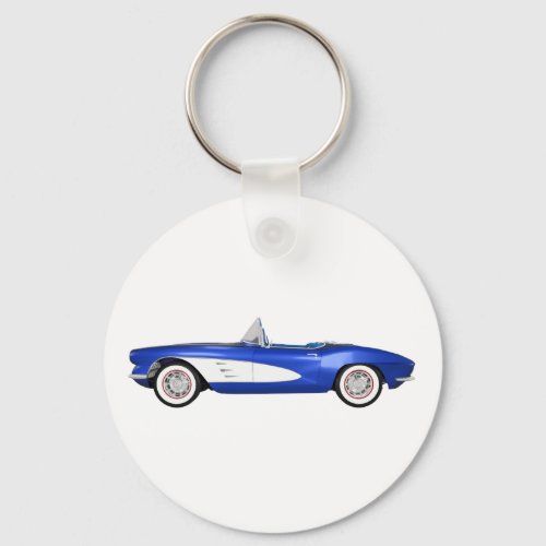1961 Corvette C1 Blue Finish Keychain