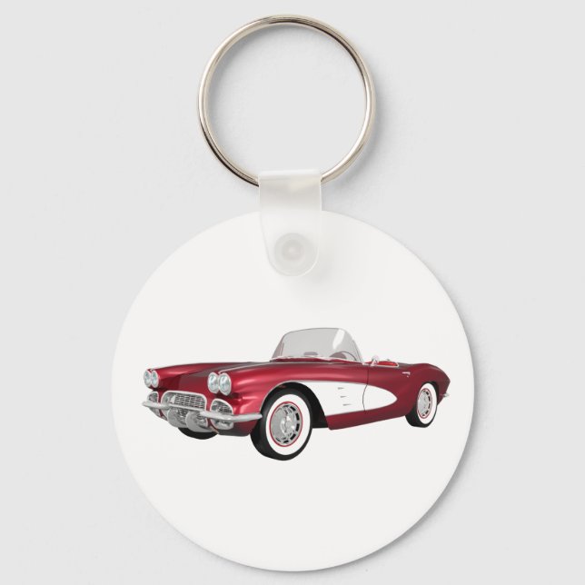 1961 Corvette C1: Candy Apple Finish: Keychain (Front)