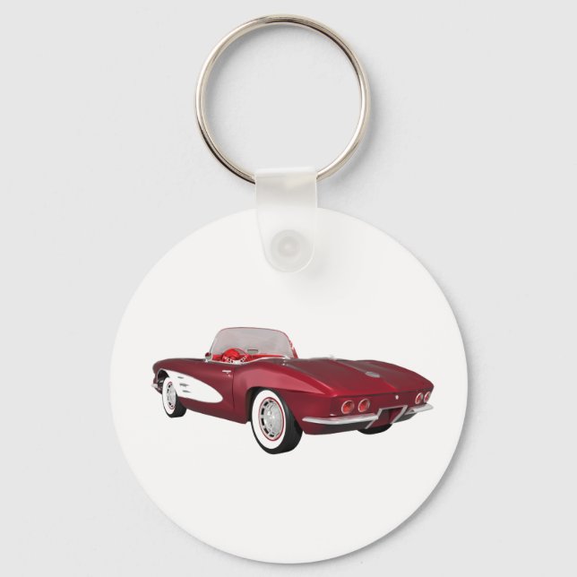 1961 Corvette C1: Candy Apple Finish: Keychain (Front)