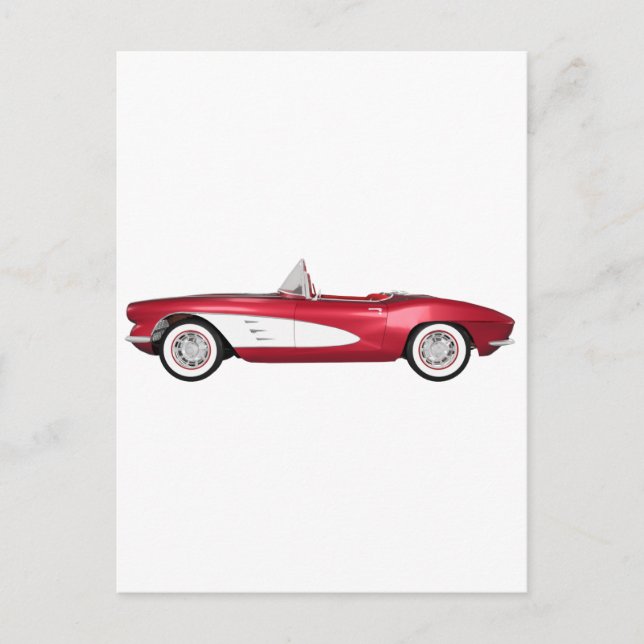 1961 Corvette C1: Candy Apple Finish: Postcard (Front)
