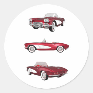 1961 Corvette C1: Classic Round Sticker