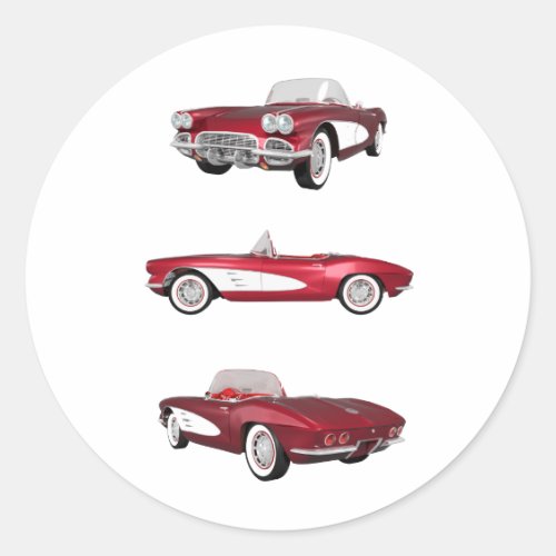 1961 Corvette C1: Classic Round Sticker