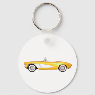 1961 Corvette C1: Yellow Finish: Keychain